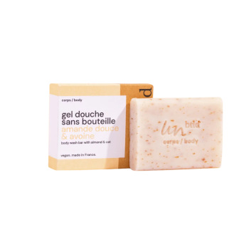 Mini gel douche sans bouteille amande douce & avoine Unbottled - pain de 35g