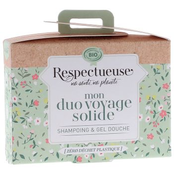 Mon duo voyage solide bio Respectueuse - 2 savons solides de 35g