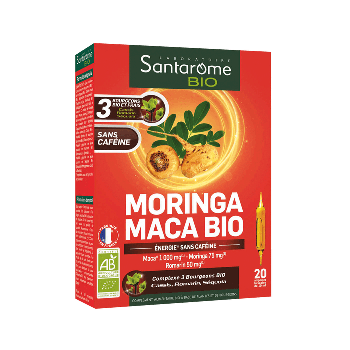 Moringa maca bio Santarome Bio - boîte de 20 ampoules