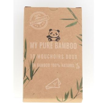 Mouchoirs doux en bambou My Pure Bamboo - 10 mouchoirs