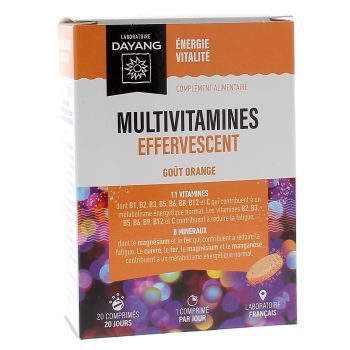 Multivitamines effervescent goût orange Dayang - boite de 20 comprimés effervescents