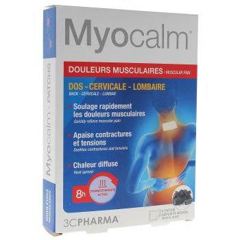 Myocalm Douleurs musculaires 3C Pharma - boîte de 4 patchs