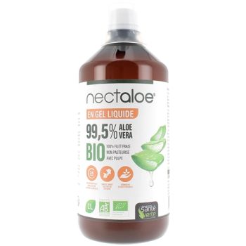 Nectaloe Aloe Vera 99,5% en gel liquide bio Santé Verte - bouteille de 1 litre