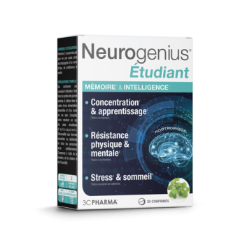 Neurogenius Étudiant mémoire et intelligence 3C Pharma - boîte de 30 comprimés