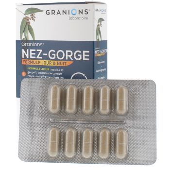 Nez-gorge jour et nuit Laboratoires Granions - boîte de 20 gélules