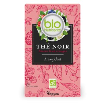 Nutrisanté Thé noir saveur fruits rouges bio Vitavea Santé - boîte de 20 sachets