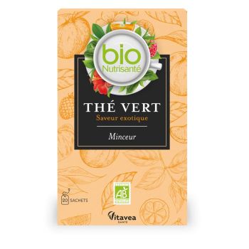 Nutrisanté Thé vert saveur exotique bio Vitavea - boîte de 20 sachets