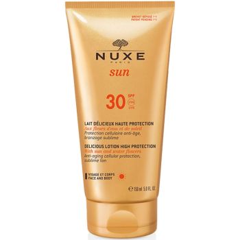 Lait délicieux visage et corps haute protection SPF 30 Nuxe sun - tube de 150 ml