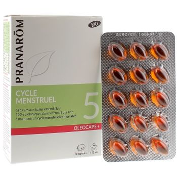 Oléocaps+ 5 Cycle Menstruel Pranarôm - Boîte de 30 capsules