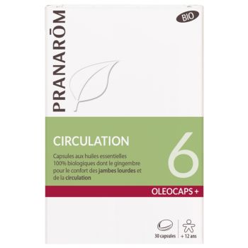 Oléocaps+ 6 Circulation bio Pranarôm - boîte de 30 capsules