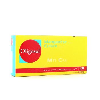 Oligosol Manganèse Cuivre solution buvable en ampoule - boite de 28 ampoules