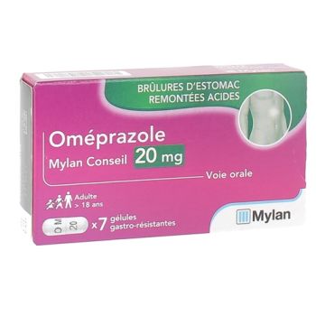 Oméprazole 20 mg Mylan - 7 gélules gastro-résistantes