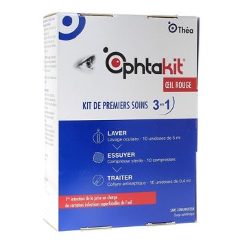 Ophtakit Oeil rouge Kit de premiers soins Théa - kit de 3 produits