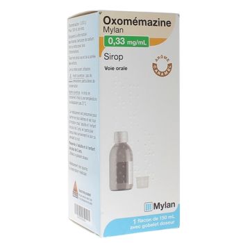 Oxomémazine 0,33 mg/ml sirop Mylan - un flacon doseur de 150 ml avec gobelet doseur