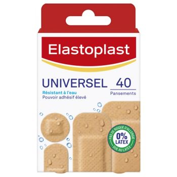 Pansements Universel résistant à l'eau Elastoplast - boîte de 40 pansements