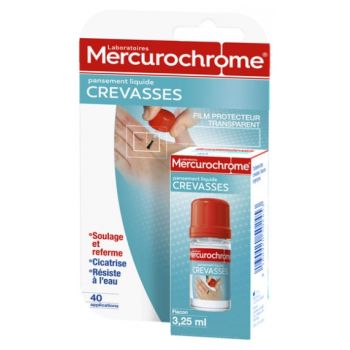 Pansement liquide crevasses Mercurochrome - flacon de 3,25 ml