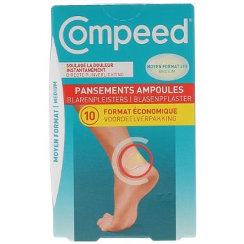 Pansements ampoules moyen format Compeed - boîte de 10 pansements