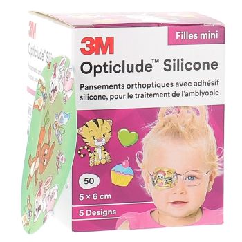 Opticlude Pansements orthoptiques 5x6cm filles mini 3M - boîte de 50 pansements