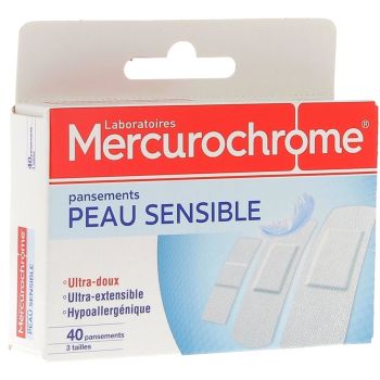 Pansements peau sensible Mercurochrome - Boite de 40 pansements