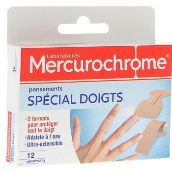 Pansements spécial doigts Mercurochrome - Boite de 12 pansements