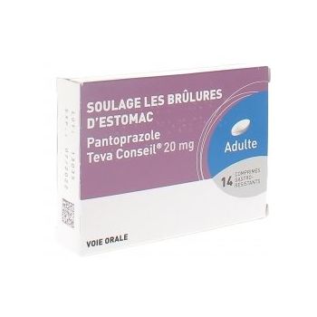 Pantoprazole 20 mg Teva conseil comprimé gastro-résistant - boite de 14 comprimés