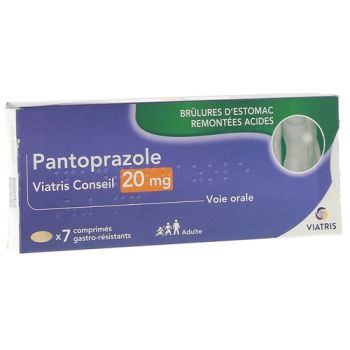 Pantoprazole Viatris Conseil 20 mg - boîte de 7 comprimés gastro-résistants