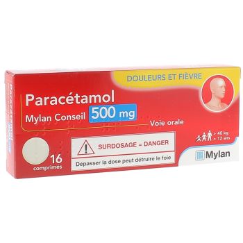 Paracétamol Mylan Conseil 500 mg - 16 comprimés