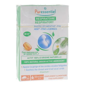 Pastilles menthe-pin respiratoire Puressentiel - boîte de 20 pastilles