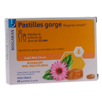 Pastilles gorge Biogaran - boite de 20 pastilles