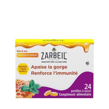 Pastilles gorge et immunité Zarbeil - boîte de 24 pastilles