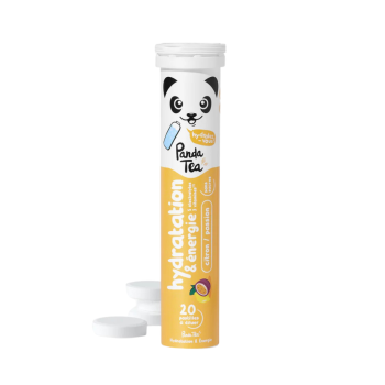 Pastilles hydratation et énergie goût citron passion Panda Tea - 20 pastilles effervescentes