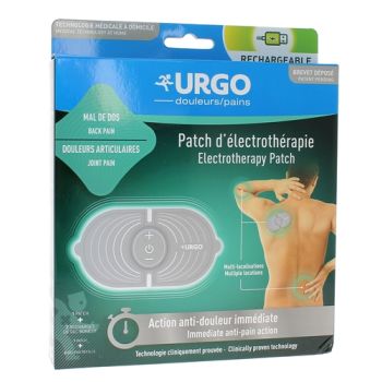 Patch d'électrothérapie rechargeable mal de dos Urgo - 1 patch + 2 recharges de gel adhésif