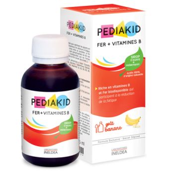 Pediakid fer + vitamine B goût banane - flacon de 125 ml