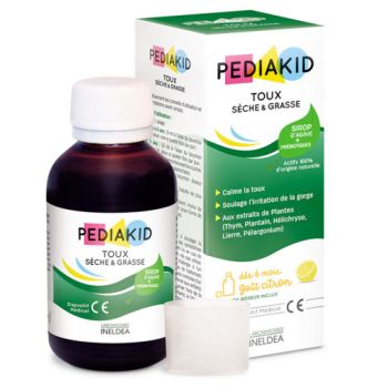 Pediakid toux sèche et grasse goût citron - flacon de 125ml