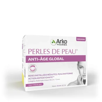 Perles de peau anti-âge global Arkopharma - boite de 30 sticks