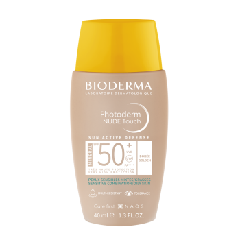 Photoderm Nude Touch SPF50+ teinte dorée Bioderma - flacon de 40 ml