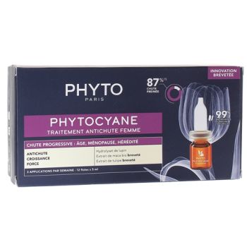 Phytocane traitement anti-chute femme chute progressive Phyto - 12 fioles de 3 ml