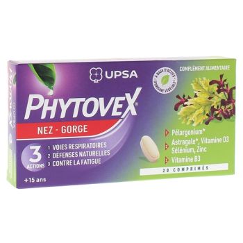 Phytovex nez gorge 3 actions UPSA - boîte de 20 comprimés