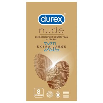 Préservatifs Nude extra large XL Durex - boîte de 8 préservatifs