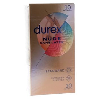 Préservatifs Nude sans latex Durex - boîte de 10 préservatifs