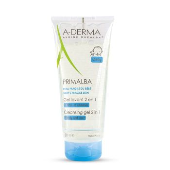 Primalba gel lavant 2 en 1 corps et cheveux A-Derma - tube de 200 ml