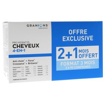 Pro Keracys Cheveux 4 en 1 Granions - boîte de 270 comprimés