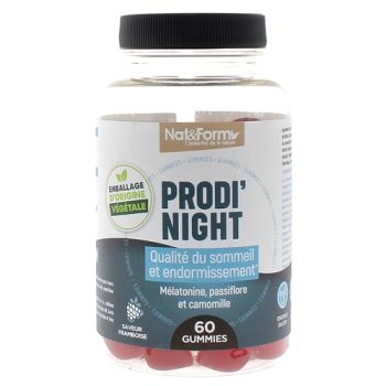 Prodi'night gummies qualité du sommeil et endormissement Nat&Form - pot de 60 gommes