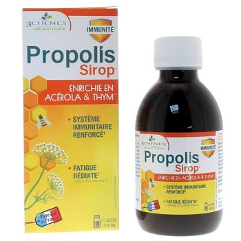 Propolis Sirop Bien-Être & Protection Respiratoire Les 3 Chênes - flacon de 200 ml