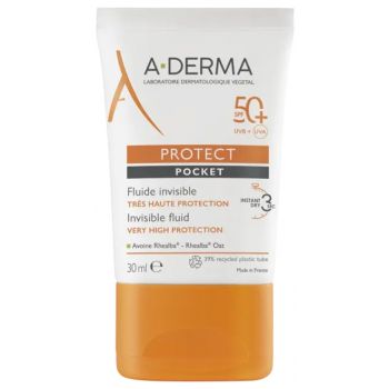 Protect Fluide solaire visage invisible pocket SPF50+ A-derma - tube de 30 ml