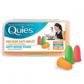 Protection auditive mousse confort Quies - boite de 3 paires