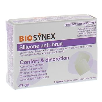 Protection auditive silicone transparent Biosynex - boîte de 3 paires