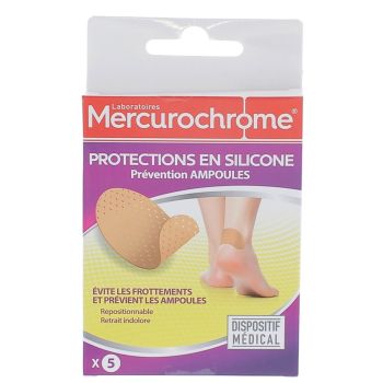 Protections en silicone prévention des ampoules Mercurochrome - boite de 5 protections