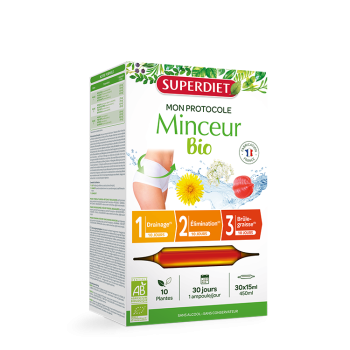 Protocole minceur bio Super Diet - boite de 30 ampoules de 15 ml