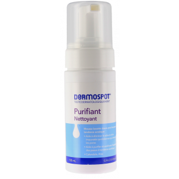 Purifiant nettoyant mousse lavante douce Dermospot - flacon-pompe de 130ml